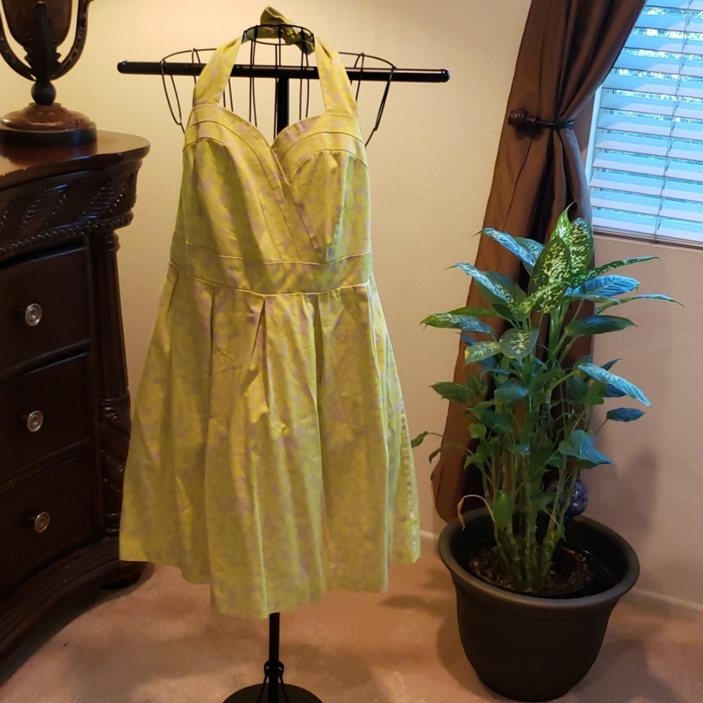 Lane Bryant Pretty Spring Green Halter Dress